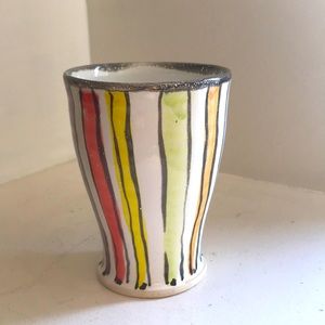 Hand painted pottery cup